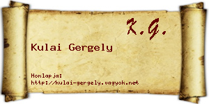 Kulai Gergely névjegykártya